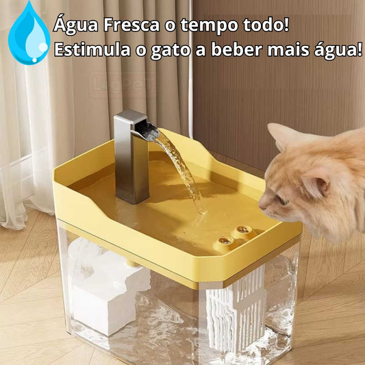 Fonte de Água para Gato Silenciosa com Filtro Bebedouro 1,5L Dispensador Bebedor Transparente 110V