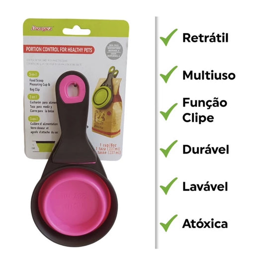 Medidor dosador de Ração Retrátil com Prendedor -Dory Pet