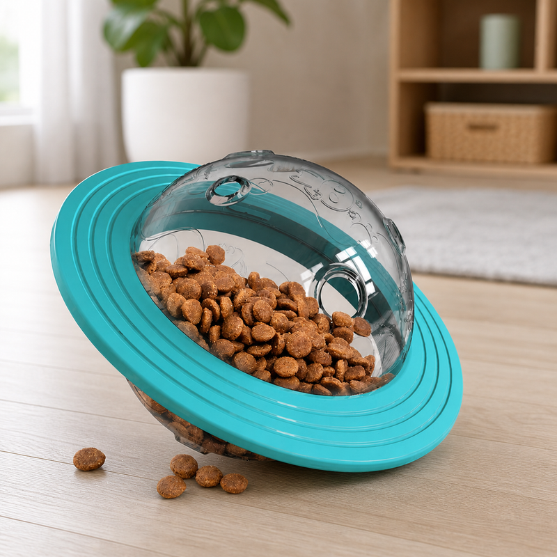Brinquedo Interativo para Cães com Comedouro Lento e Disco Voador