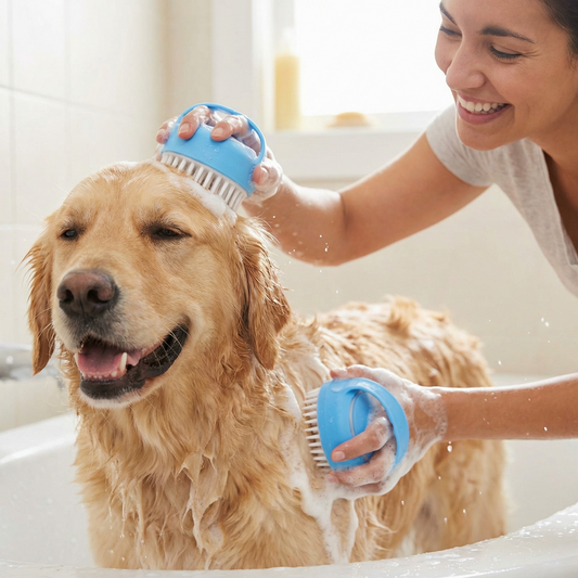 Escova de Banho com Dispenser de Shampoo para Pets - Dory Pet