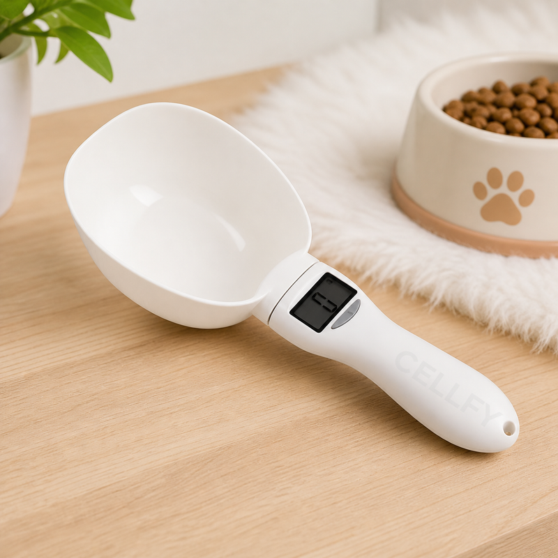 Colher Balança Digital Para Ração com Visor LCD para Cães e Gatos