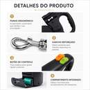 Guia Retrátil Anti Emaranhado Dupla 360°com Trava Automática