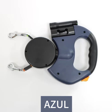 Guia Retrátil Dupla 360° Inteligente para Dois Cães com Trava Automática + Anti-Emaranhado – Dory Pet