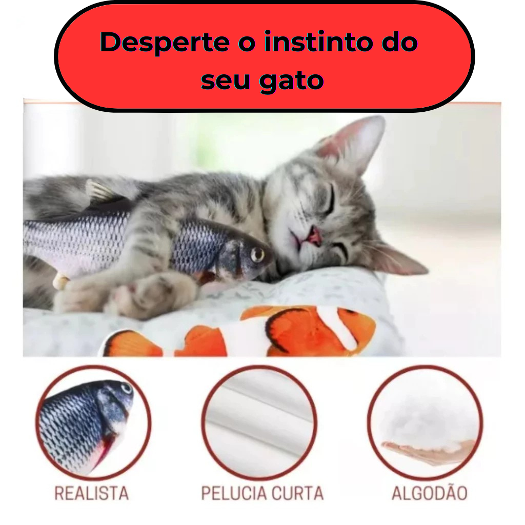 Brinquedo Peixe Elétrico Interativo Recarregável para Gatos – Dory Pet