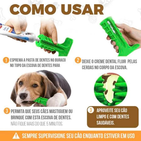 Escova Dental Pet Clean Mordedor Massageador – Dory Pet