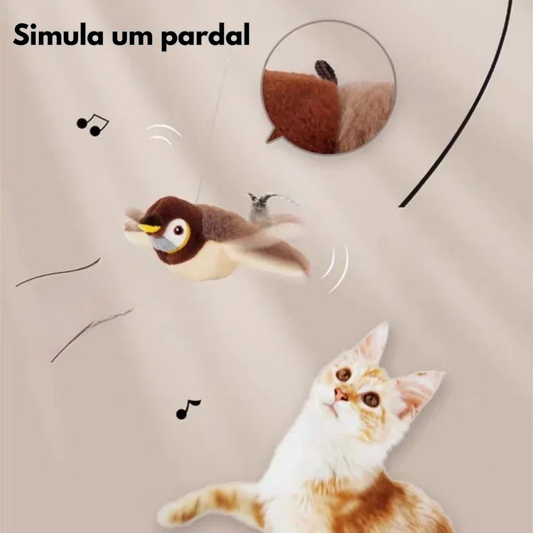 Pássaro Voador Interativo para Gatos com Asas Realistas e Som Recarregável – Dory Pet