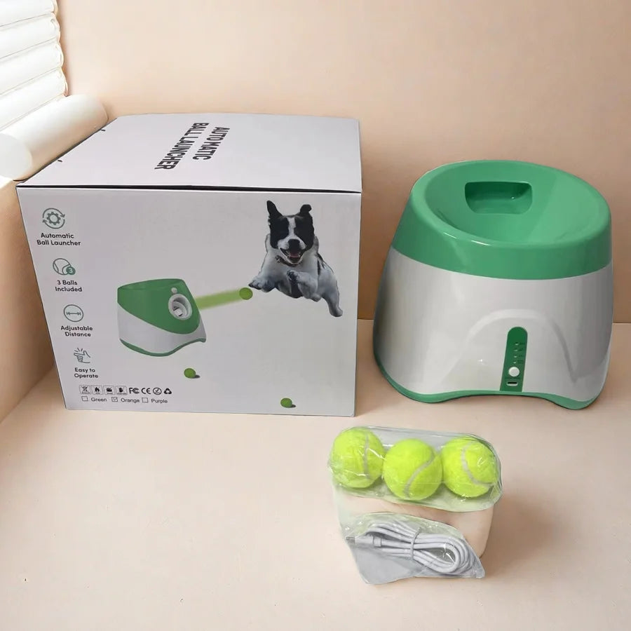Lançador Automático de Bolinhas para Cães com Catapulta Recarregável com Distância Ajustável – Dory Pet
