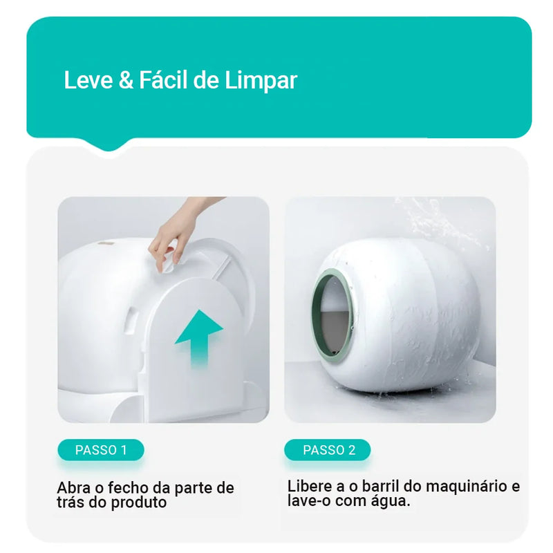 Caixa de Areia Inteligente Autolimpante 65L com App e Desodorização Iônica – Dory Pet