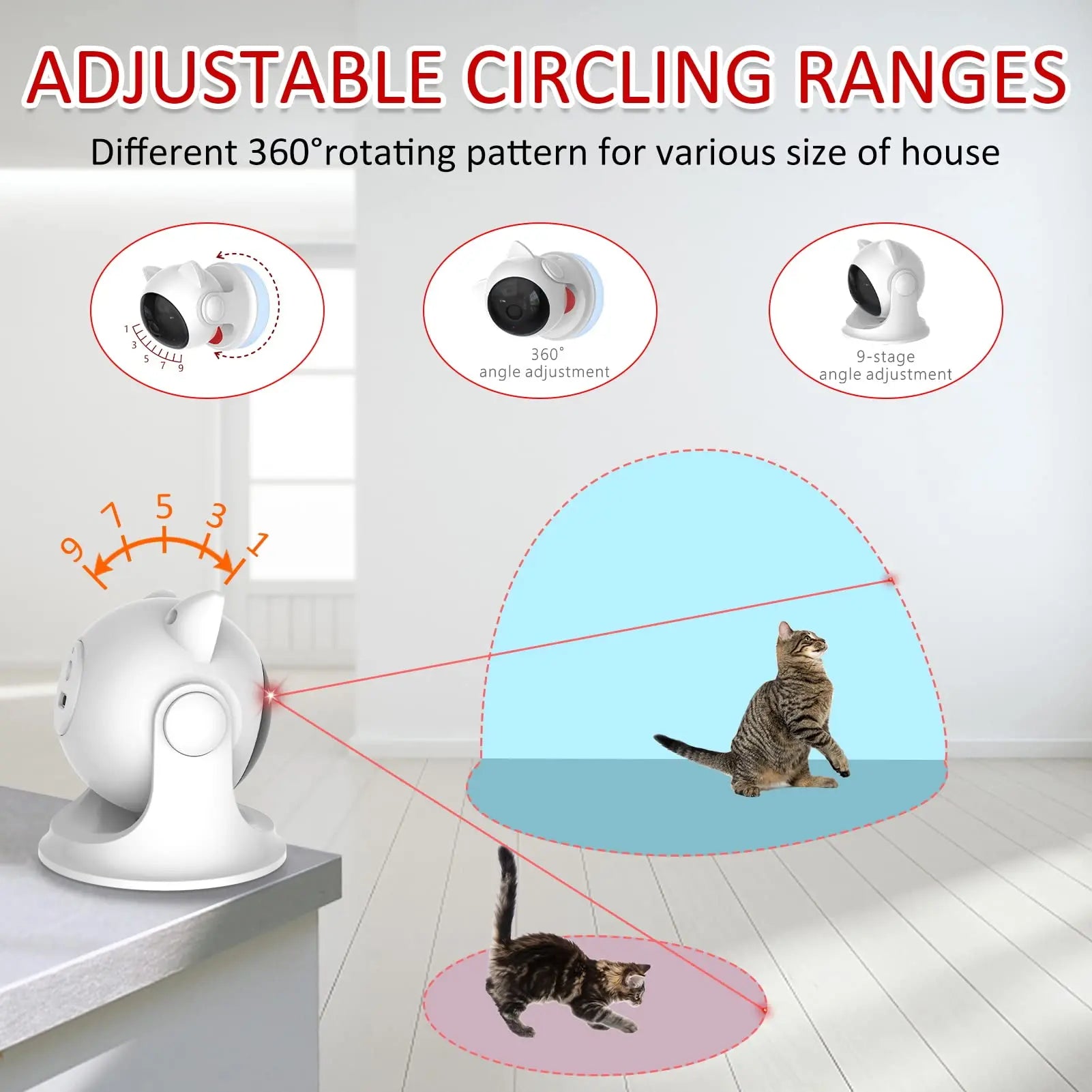 Brinquedo a laser para gatos, movimento recarregável automático, ativado aleatório, brinquedos interativos para gatos internos/cachorro/kittne modo lento e rápido