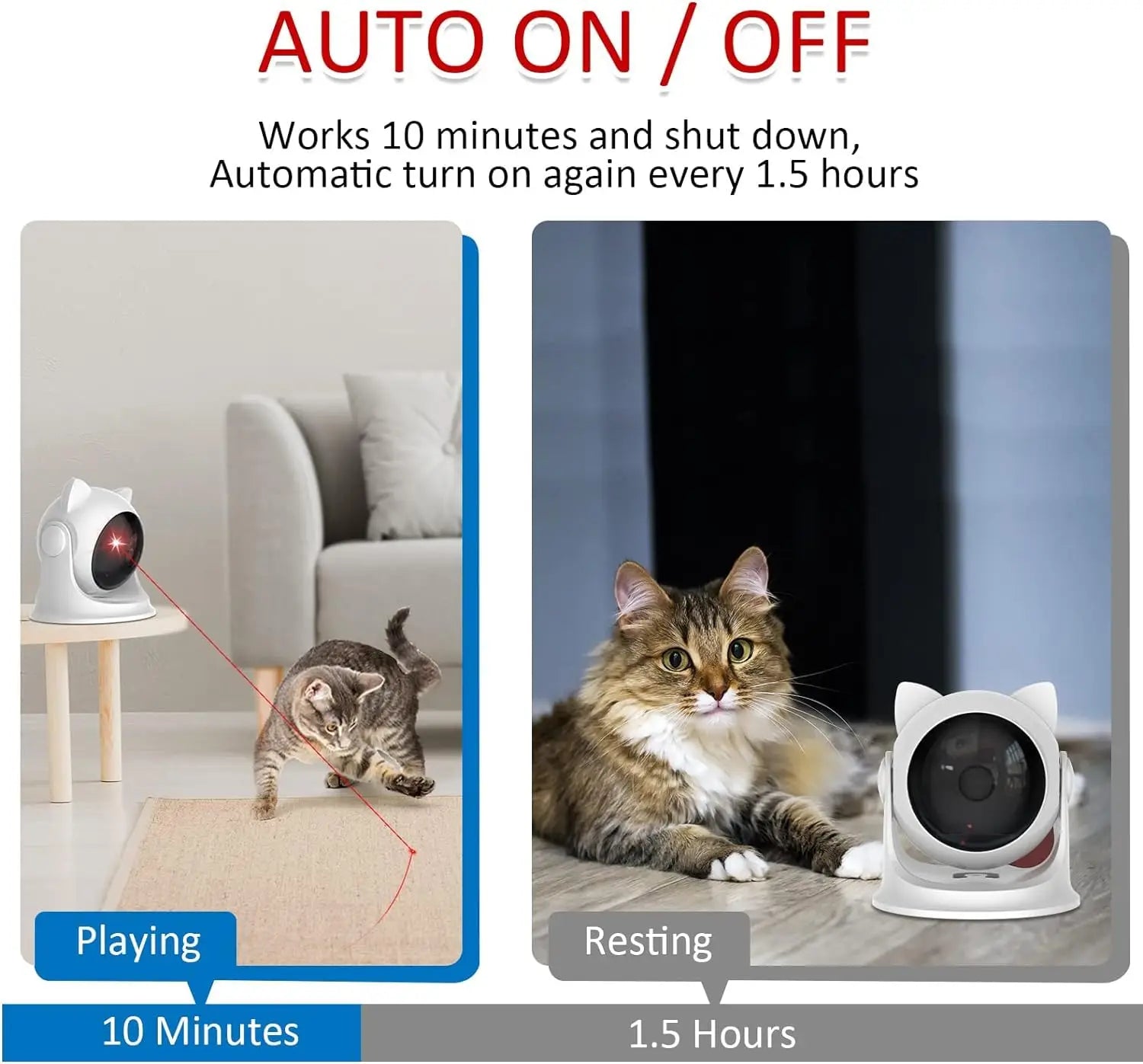 Brinquedo a laser para gatos, movimento recarregável automático, ativado aleatório, brinquedos interativos para gatos internos/cachorro/kittne modo lento e rápido
