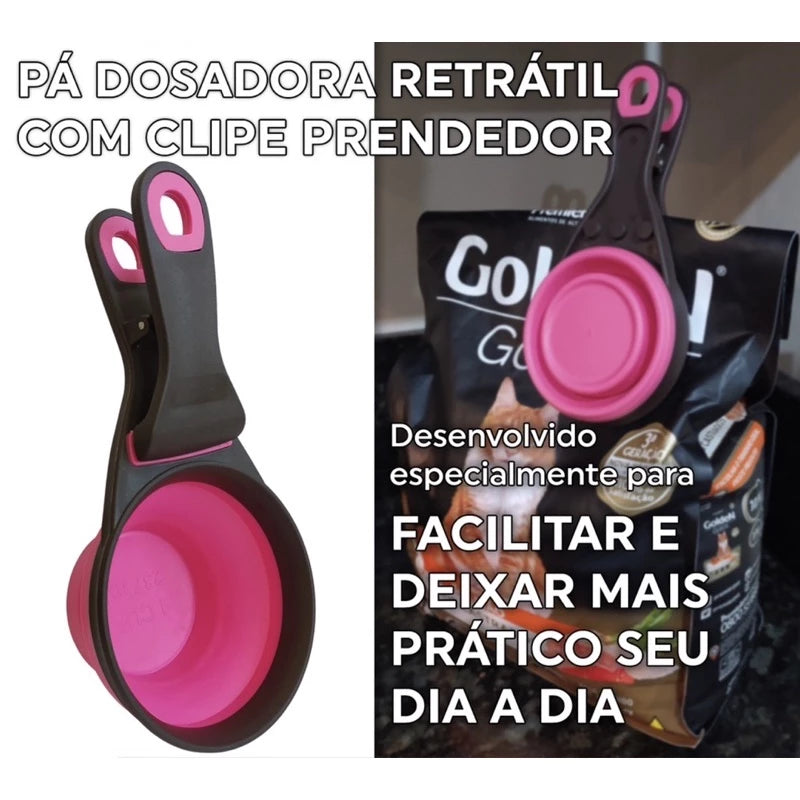Medidor dosador de Ração Retrátil com Prendedor -Dory Pet
