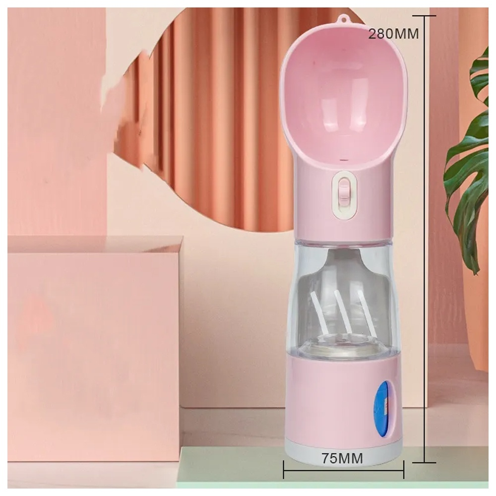 Garrafa Portátil Pet 4 em 1 – Bebedouro + Comedouro + Porta-Ração + Coletor – Dory Pet