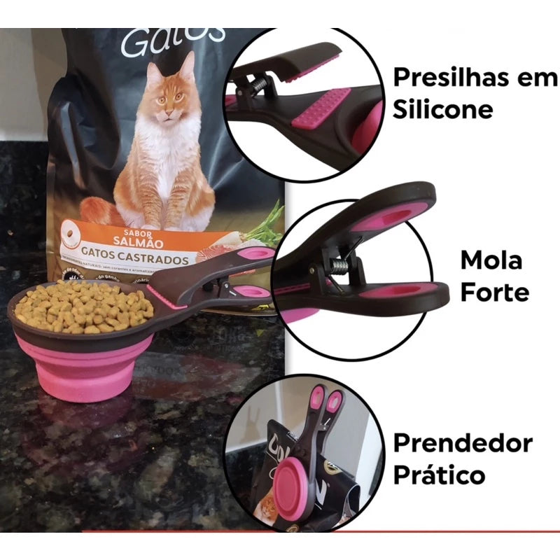 Medidor dosador de Ração Retrátil com Prendedor -Dory Pet