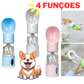 Garrafa portátil para Pet 4 EM 1 Gato e Cachorro Garrafa Bebedouro Comedouro Passeio e Porta Ração