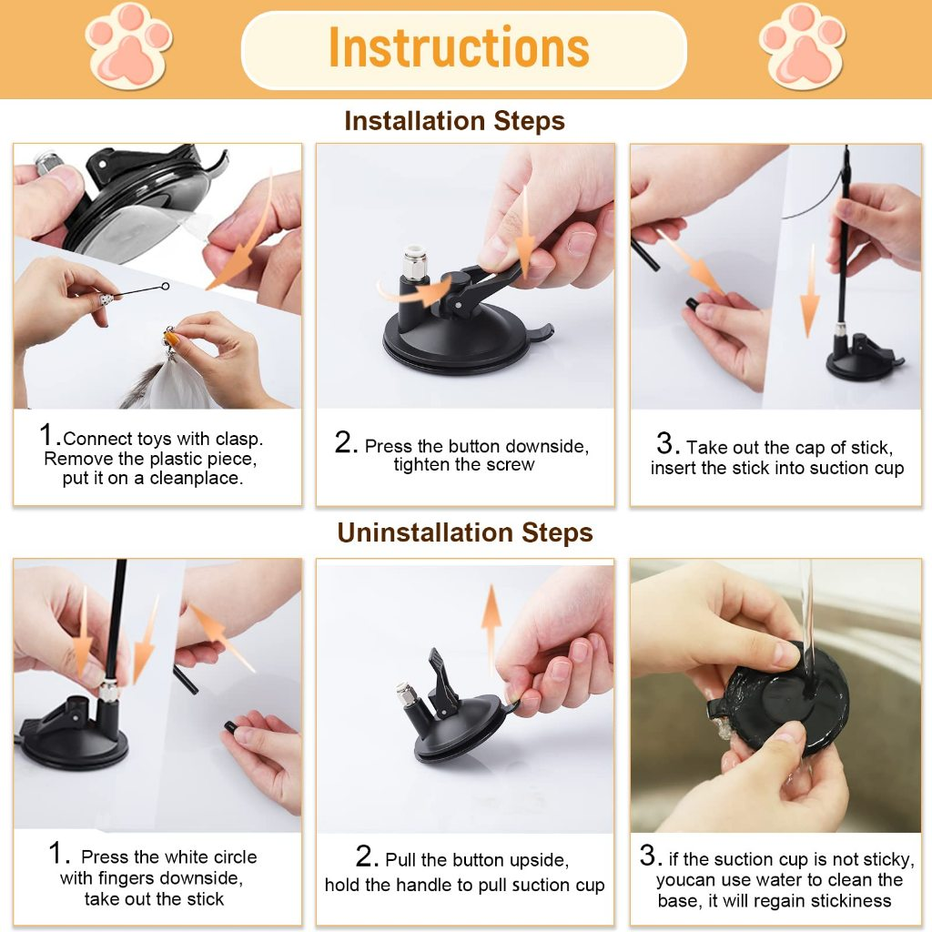 Brinquedo Varinha Gato Passaro Com Ventosa Fixa No Chao