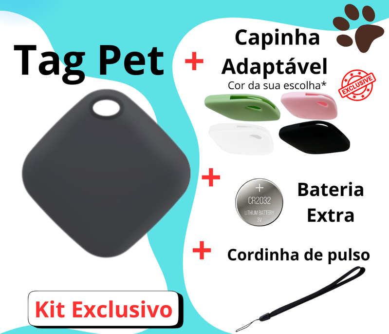 Rastreador Pet com Localização Global – Compatível com iPhone e Android