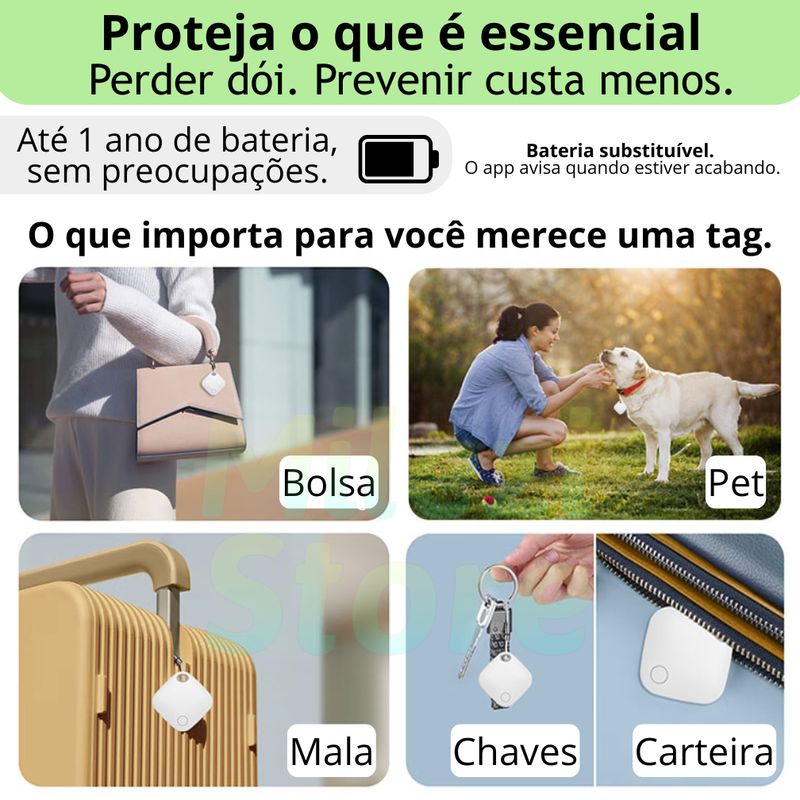 Rastreador Pet com Localização Global – Compatível com iPhone e Android