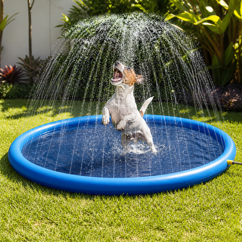 Piscina Inflável para Cachorro com Chafariz