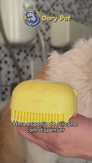 Escova de Banho com Dispenser de Shampoo para Pets